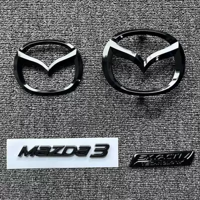 Suitable for Mazda 3 Axela Overseas Version Front and Rear Car Logo Black Warrior Modified Mazda3 Letter Logo Tail Logo