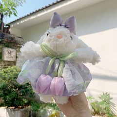 【新作】ロマンチックな春のチューリップ垂耳ウサギ シャーシャプリンセスドレス ボニーラビットキーホルダー バッグチャーム