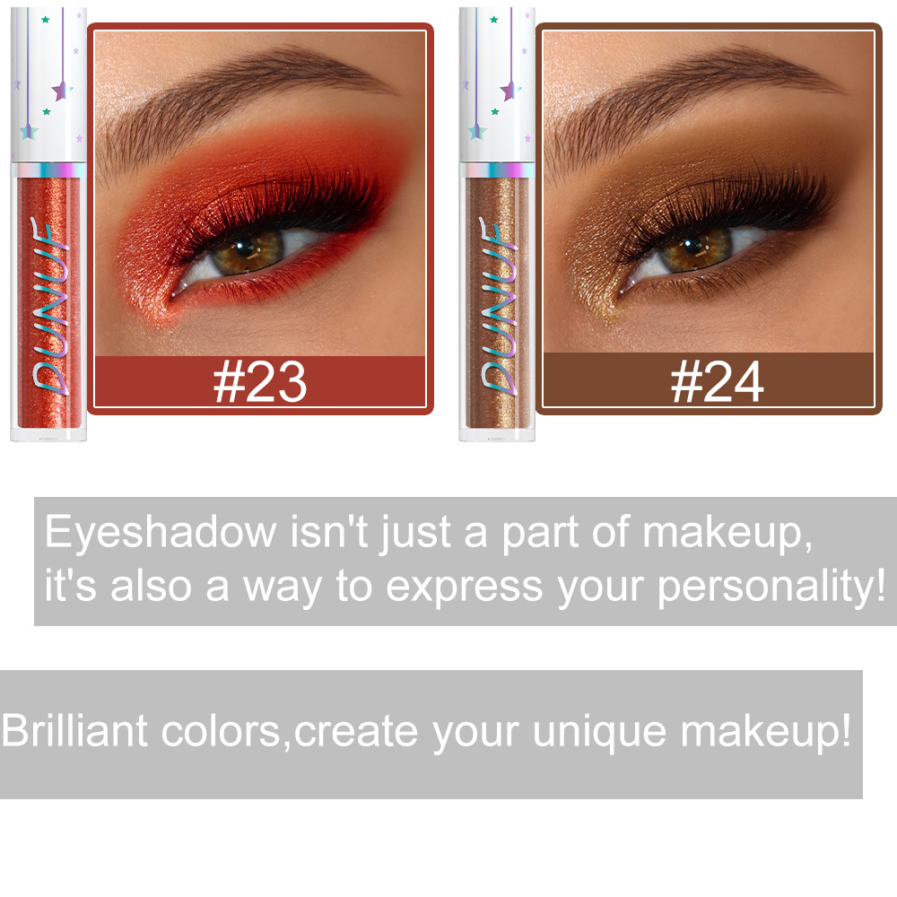 DUNUF 24-color liquid water-based eyeshadow with pearlescent long-lasting water resistance. Check it out! Disclaimer for links undefined