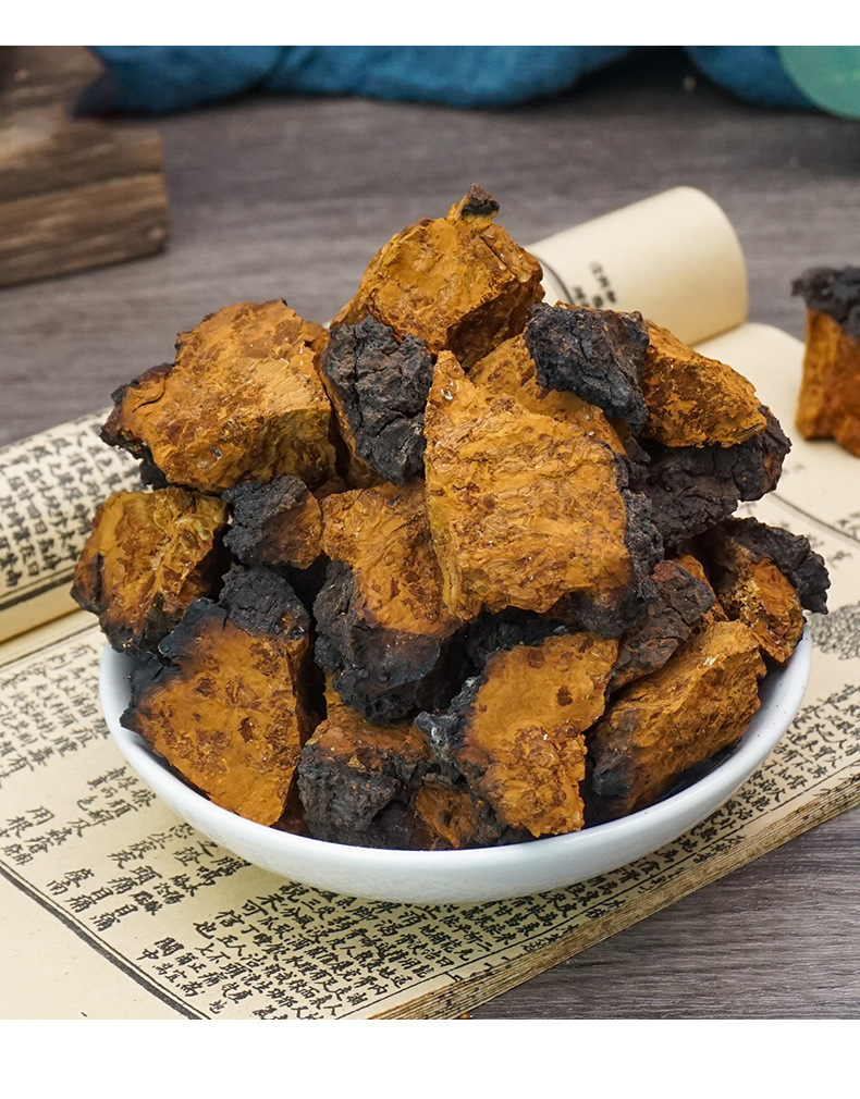 Wild Chaga Mushroom Raw Chunks 40g Long White Mountain Inonotus obliquus Herbal Tea details
