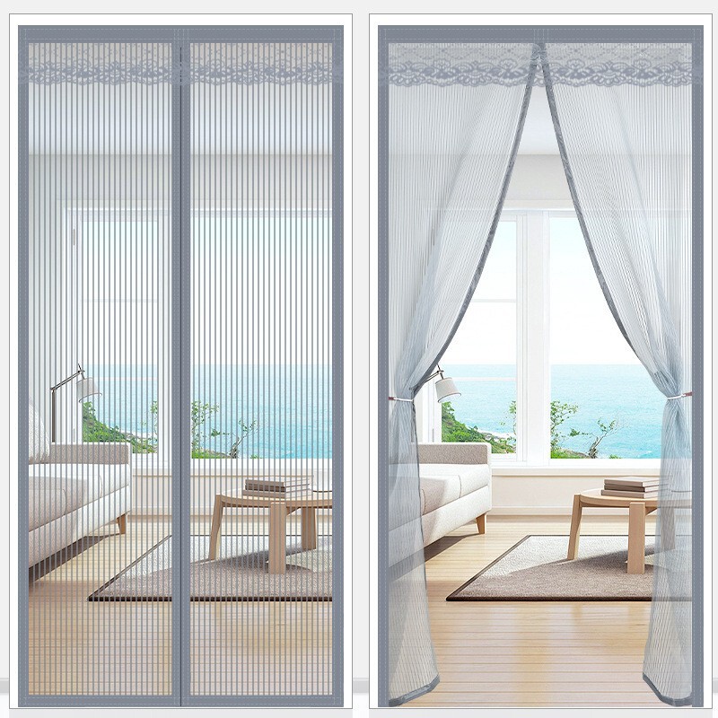 2026 New High-End Diamond Mesh Mosquito-Proof Door Curtain with Strong Magnetic Strips, Self-Adhesive Magnetic Screen Door Curtain