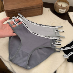 辣妹合集*冰絲無痕性感內褲女鏤空低腰純棉檔純欲少女三角褲