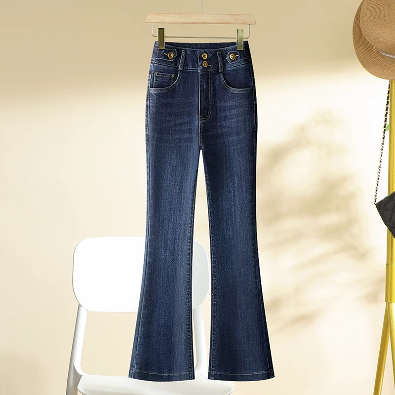 Slim-fit retro flared jeans for women, 2026 spring/autumn new collection, high-waisted, slimming, narrow-leg, versatile flared pants Slim-fit retro flared jeans for women, 2026 spring/autumn new collection, high-waisted, slimming, narrow-leg, versatile flared pants