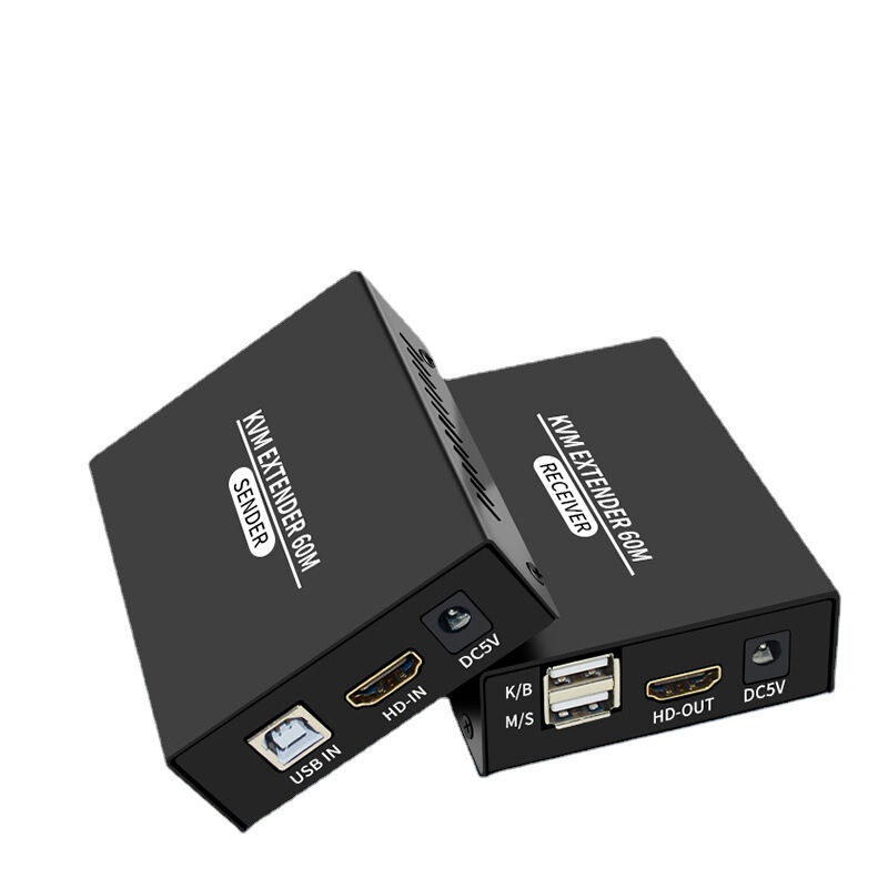 Cross-border HDMI KVM extender 60 m computer surveillance hard disk video keyboard mouse synchronous extension HDMI to RJ45