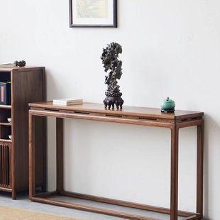 New Chinese-Style Console Table, Simple Solid Wood Offering Table, Modern Antique-Style Incense Table, Buddhist Altar, Old Elm Wood Zen P^