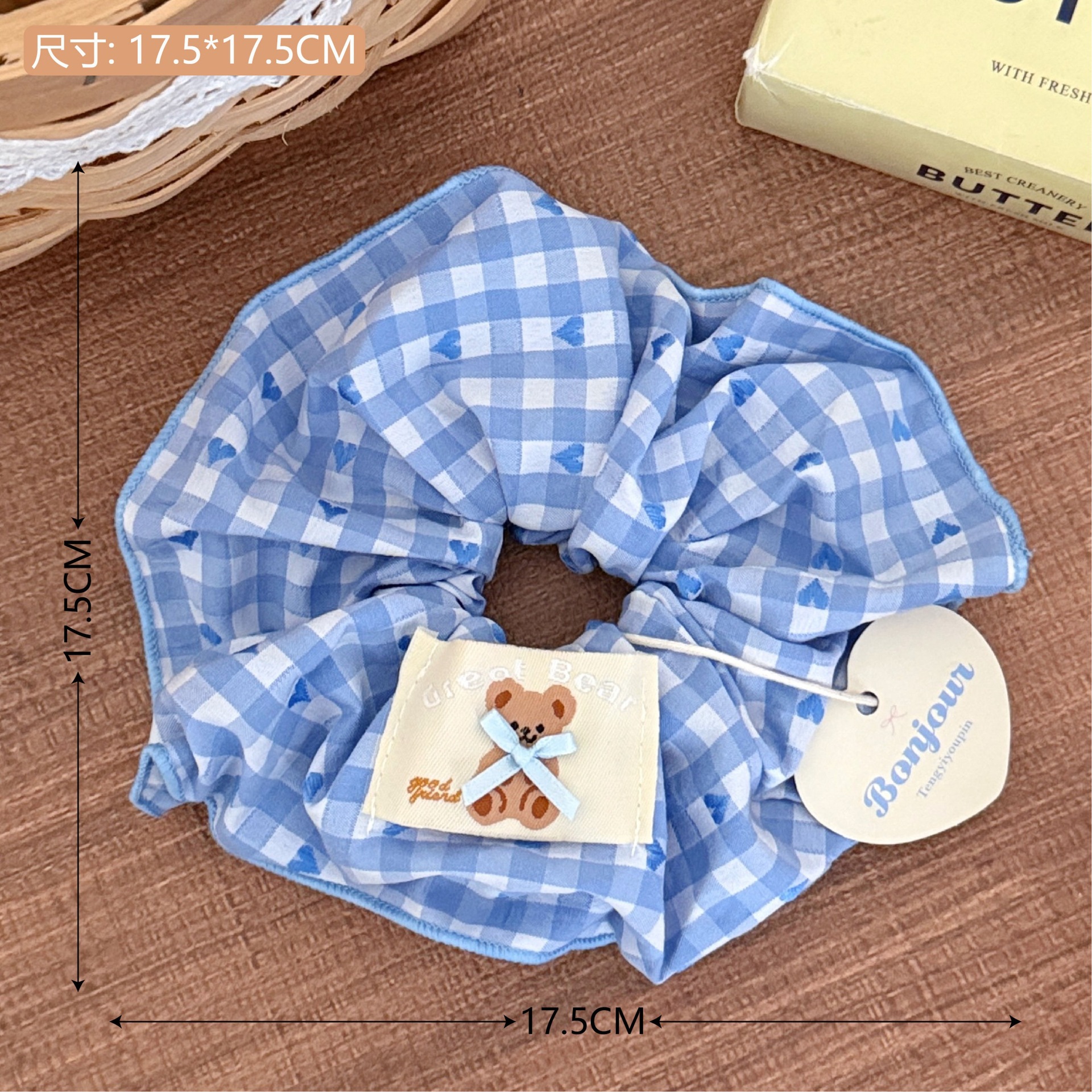 Estilo coreano de alta apariencia de encaje de intestino grueso banda de pelo accesorios para el cabello cuerda de pelo de corazón de niña de todo fósforo pequeño Qing nuevo tocado de cola de caballo de gran altura al por mayor