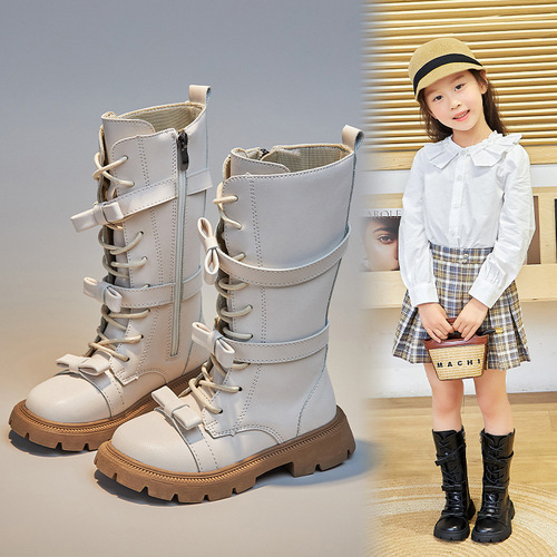 女童靴子冬季宝宝新款韩版英伦风儿童马丁靴小女孩高筒靴公主长靴