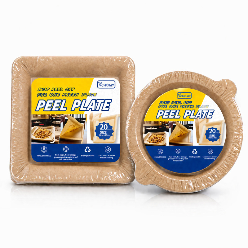 Peel plate disposable dinner plates, no-wash tear-off plates, biodegradable eco-friendly tableware for baking and grilling Peel plate disposable dinner plates, no-wash tear-off plates, biodegradable eco-friendly tableware for baking and grilling