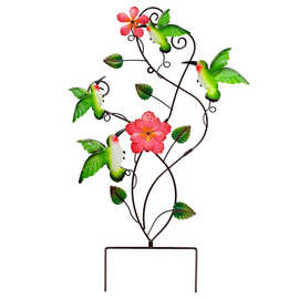 铁艺蜂鸟花园插牌插件金属彩绘花鸟庭院装饰户外园艺地插工艺品