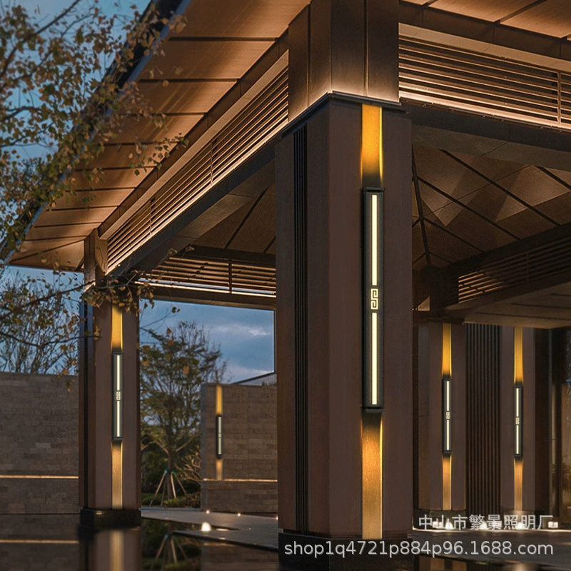 Наружный настенный светильник, новый дворовый светильник в китайском стиле, настенный светильник на двери виллы с обеих сторон, длинный наружный настенный светильник, настенный светильник на внешней стене