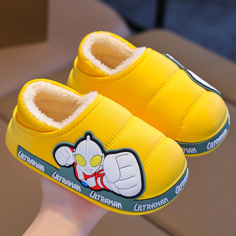 Altman zapatillas de algodón para niños de invierno para niños cálidos con cubierta de algodón impermeable para niños mayores zapatos de algodón de talón