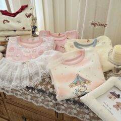 大小ロールヘイハニー男の子と女の子 300 グラムソフトベルベット秋服秋パンツ下着セット子供のホームパジャマ