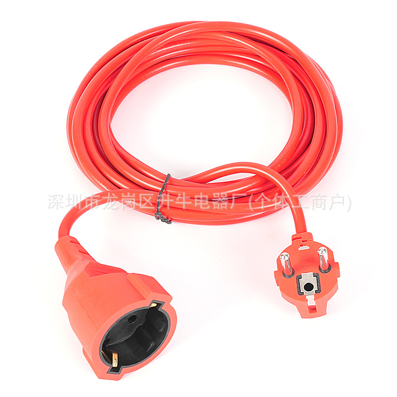Cable de extensión exterior de dos enchufes estándar europeo Alemania Francia Italia Enchufe holandés Cable de dos núcleos de enchufe macho estándar europeo