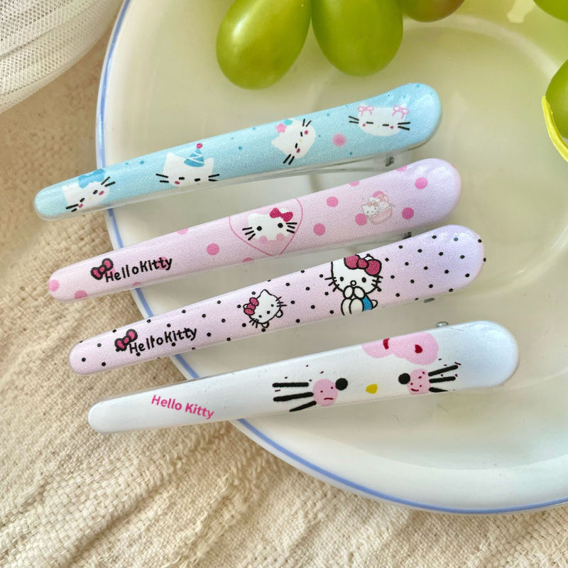 可爱卡通小猫咪发夹女侧边刘海鸭嘴无痕发夹头饰化妆卡通一字发卡|undefined