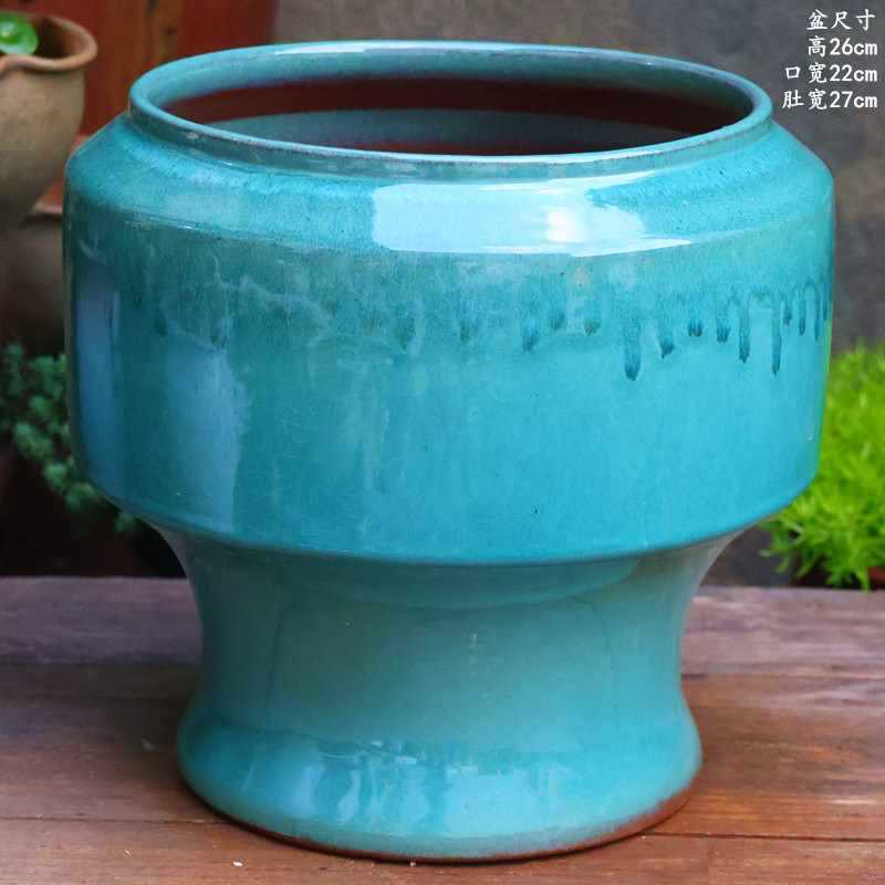 大口径グリーンダルシム多肉植物オオバコ紫大万百クリエイティブ陶器ポット粗い陶器砂土陶器ポット植木鉢大型レトロ|undefined