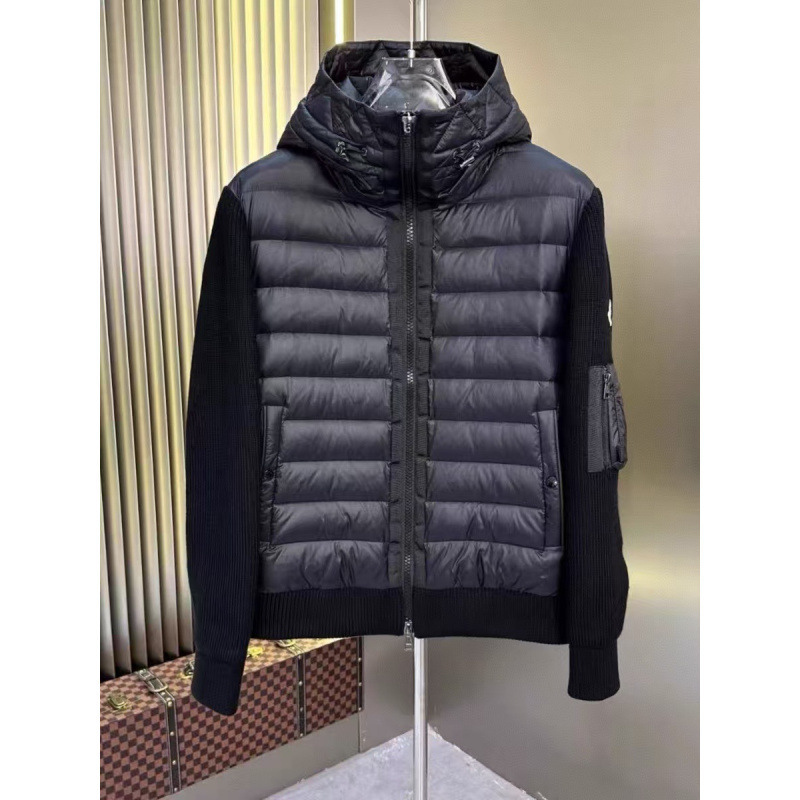 Mengkou knitted patchwork down jacket 163 model lightweight cardigan Padded Corduroy down vest
