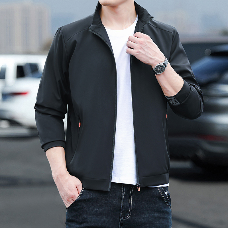 Trousers Cross-border Jacket Men's Vertical Collar Jacket Overalls Casual Thin Casual Top for Spring and Autumn plus size