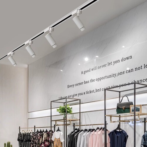 Full spectrum track spotlights stepless focus zoom dimming color surface mounted track lights clothing store led track lights