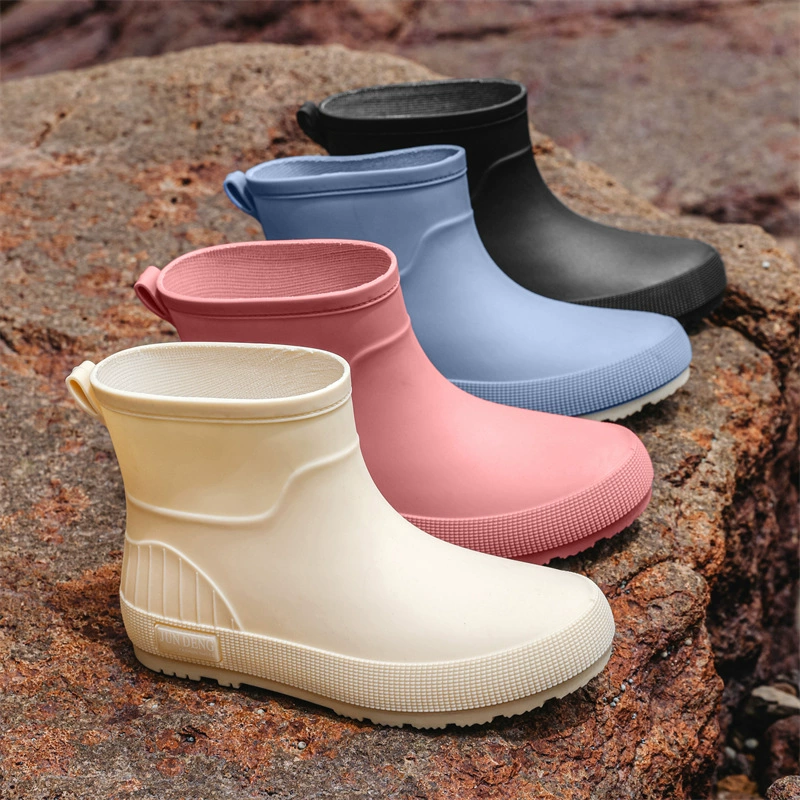 Трансграничная новая корейская версия японских дождевых сапог женская мода четыре сезона наружная работа короткая резиновая обувь женская водонепроницаемая нескользящая водяная обувь