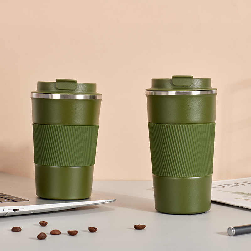 Taza de café de cuero 380ml verde
