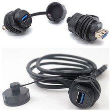 ϸ��USB��尲װ˫ĸ�̶����� IP67��ˮ�����ź��߹�ͷĸ��������
