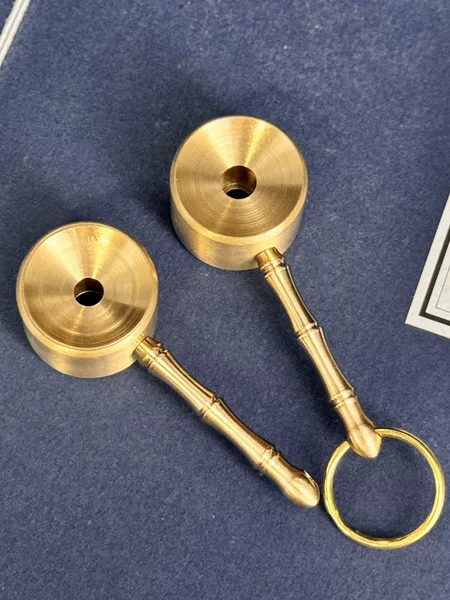 Senshe Brass Outdoor Chicken Whistle Bird Whistle Outdoor Survival Whistle Copper Whistle Pendant Bamboo Handle Whistle Keychain Pendant