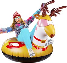 充气鹿滑雪圈成人雪地玩具加厚耐寒布套拖拉滑雪板充气摩托艇雪橇