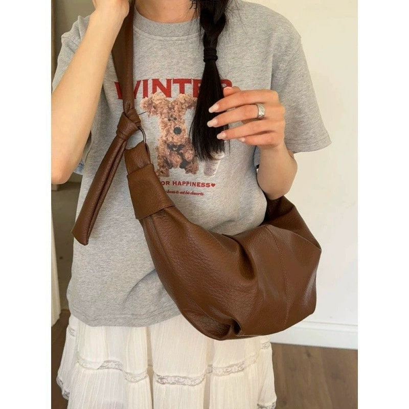 Корейские ринсы ретро мягкая кожаная сумка для пельменей повседневная дикая сумка на плече