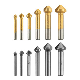 E-commerce 6PC three-blade chamfering device golden punching titanium full grinding chamfering knife hole opener