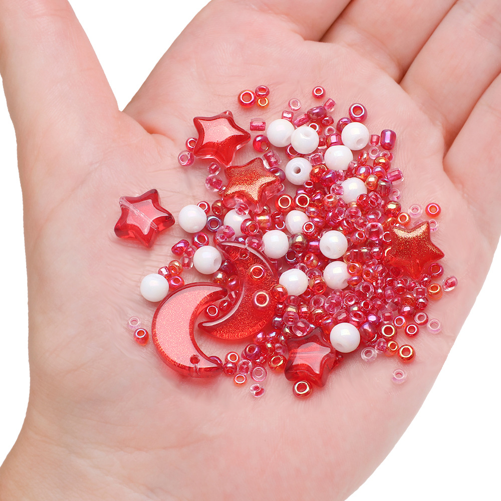 1 Set 12 * 16mm Diameter 10mm Diameter 4mm Glass Glass Round Star Moon Beads display picture 3