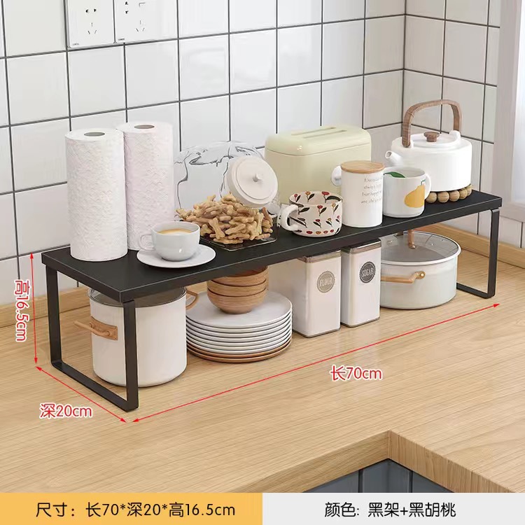 キッチンデスクトップ収納ラック食器と調味料を収納するキャビネットの小さな棚カウンタートップ層状収納パーティション棚