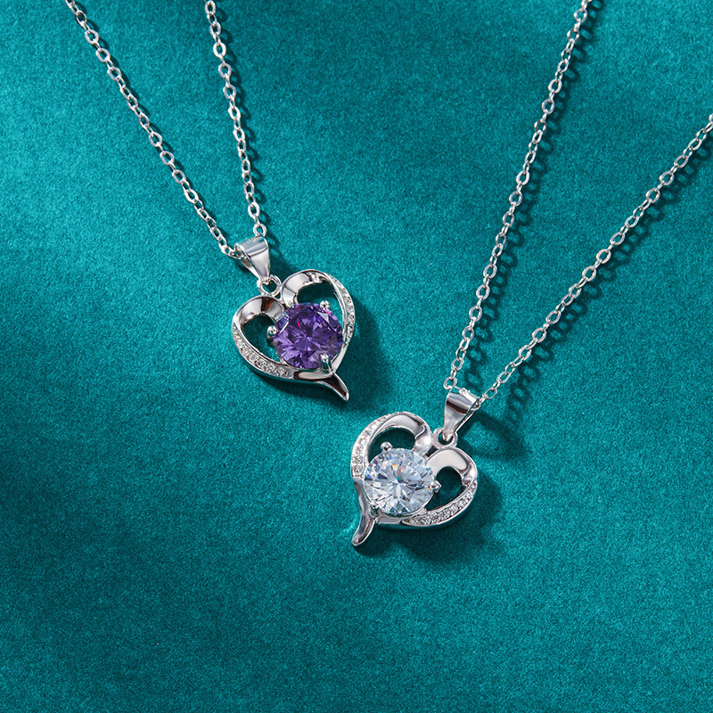 Fábrica de joyería de plata nueva s925 joyería de plata incrustado zircon estilo coreano simple colgante de mujer al por mayor