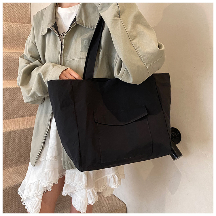 Cross-border laid-back style nylon bag for women 2025 new casual large-capacity shopping handbag, simple and lightweight single-shoulder bag undefined