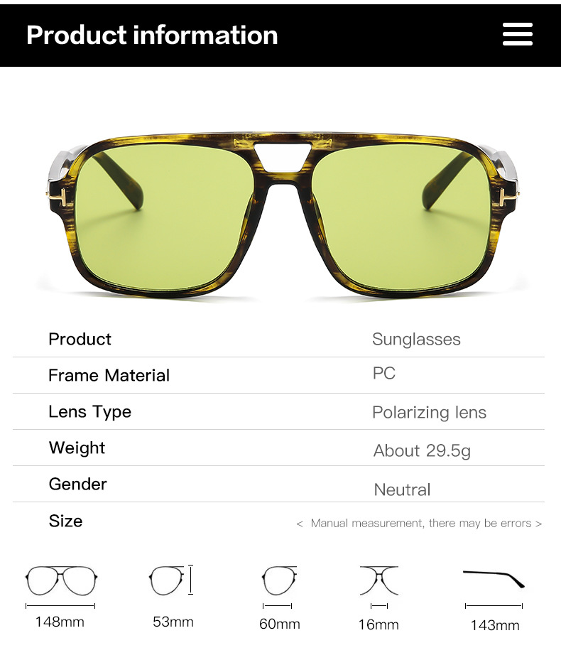 76g Weight Full Frame Glasses Structure Sunglasses Classification Ac, UV400 Protection Lens Material Square Glasses Style Holiday, Travel Occasion Solid Color Pattern Unisex Gender Simple Style, Classic Style Style Simple Style Classic Style Solid Color Ac UV400 Protection Square Full Frame Women's Sunglasses 5