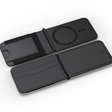 新升级的findmy PU皮革磁性卡包追踪器带手机无线充电器防丢器