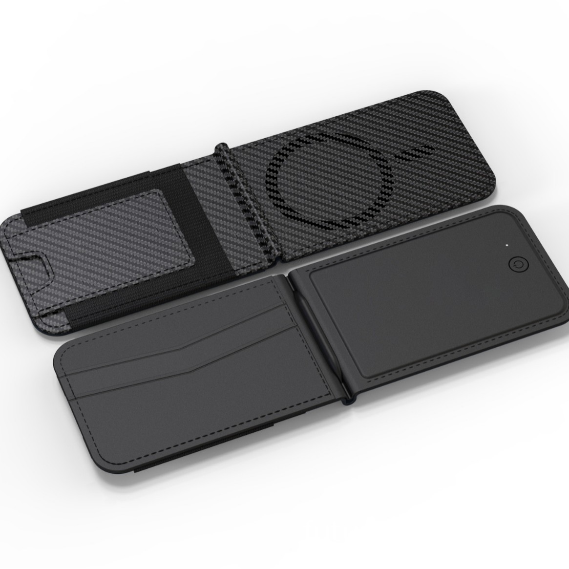 新升级的findmy PU皮革磁性卡包追踪器带手机无线充电器防丢器