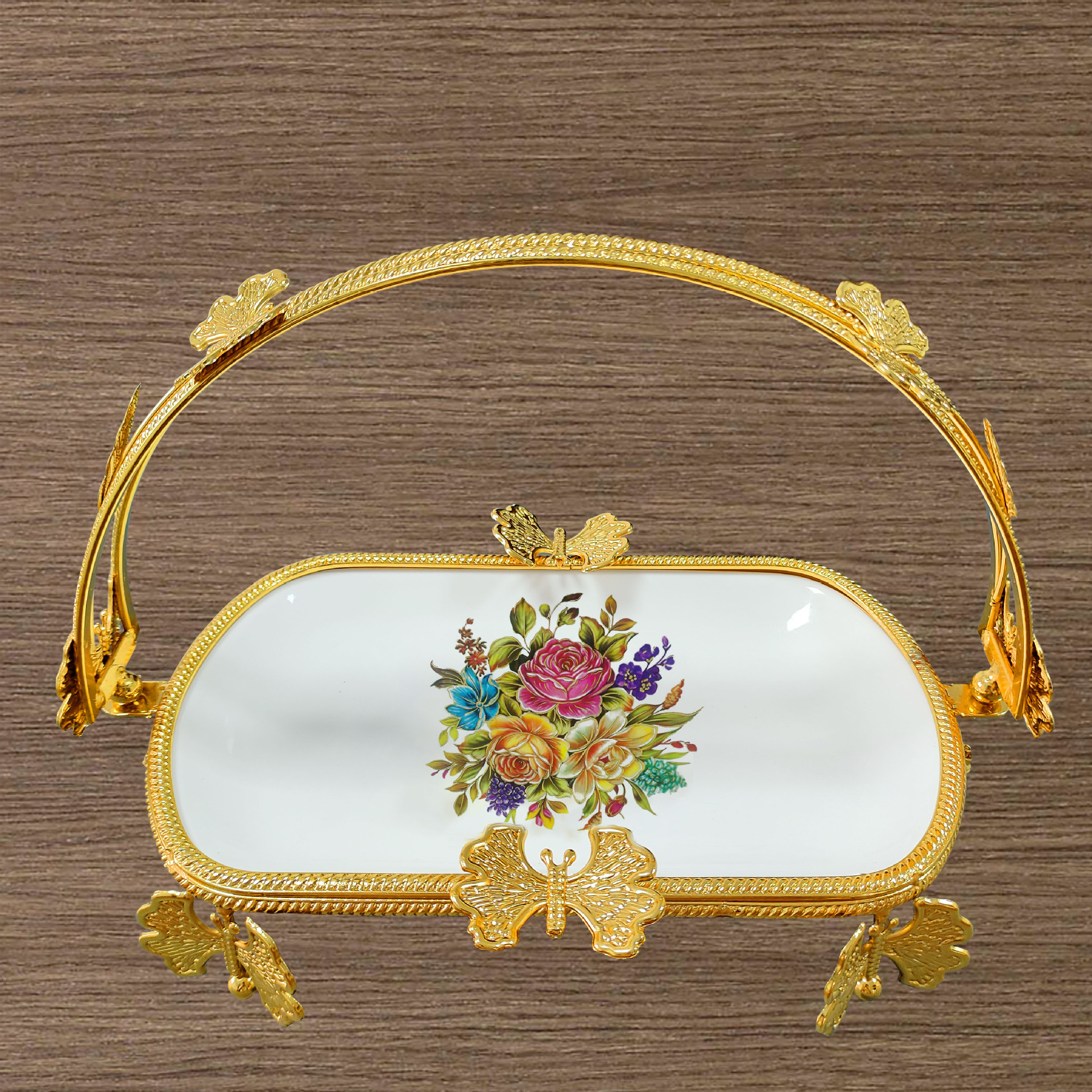 직사각형 세라믹 나비 바구니