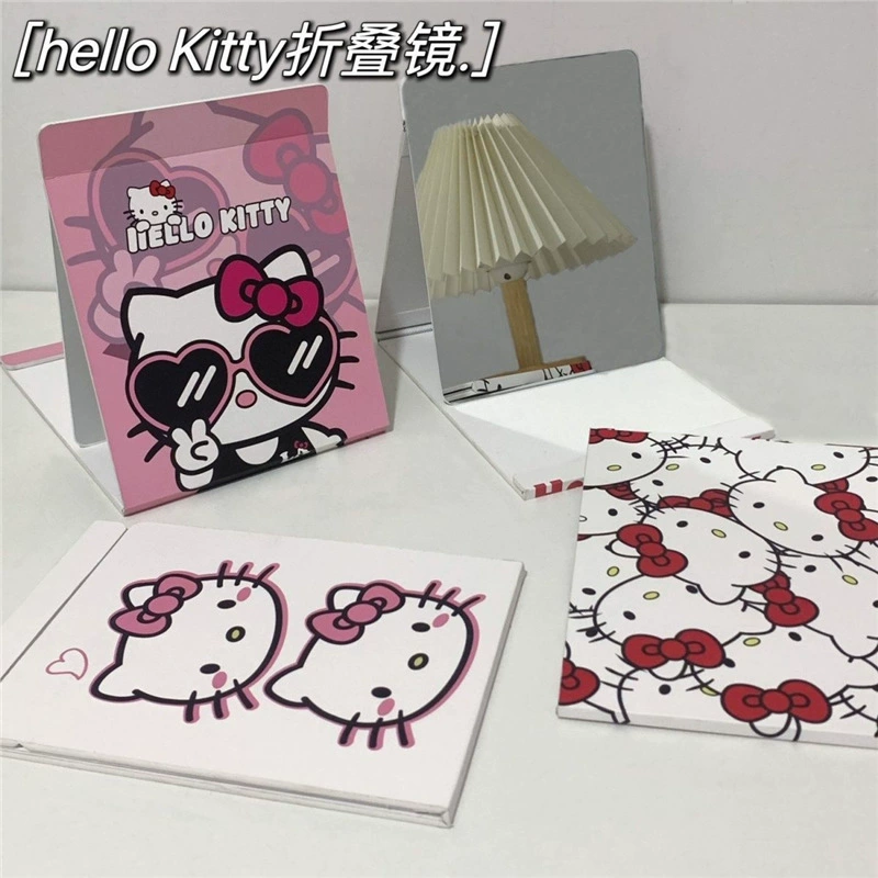 Зеркало для макияжа Hello Kitty милой девочки складное зеркало для общежития настольное портативное зеркало платформа для примерки