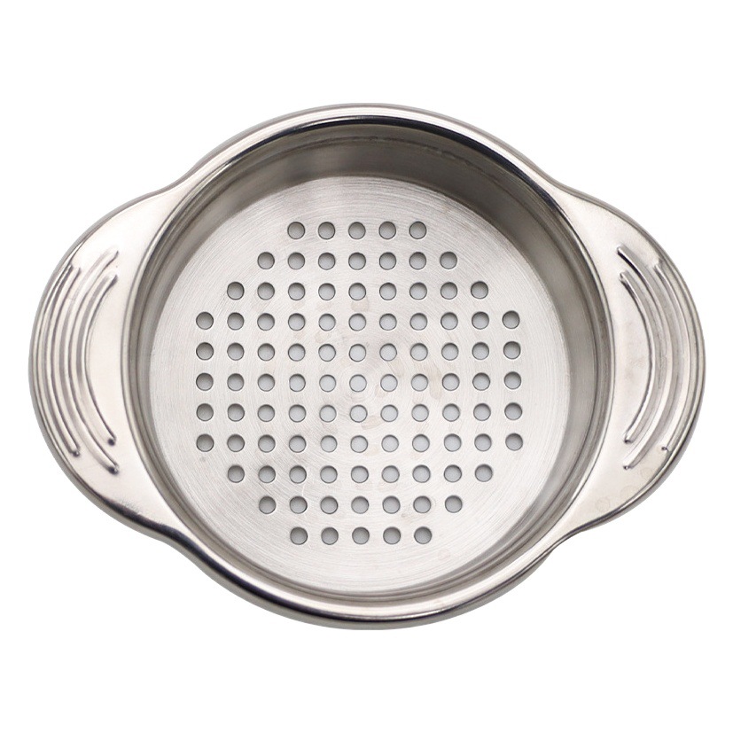 Kitchen Stainless Steel Canned Water Drain Basket Trough Rack Binaural Non-Slip High Temperature Filter Kitchen Gadgets