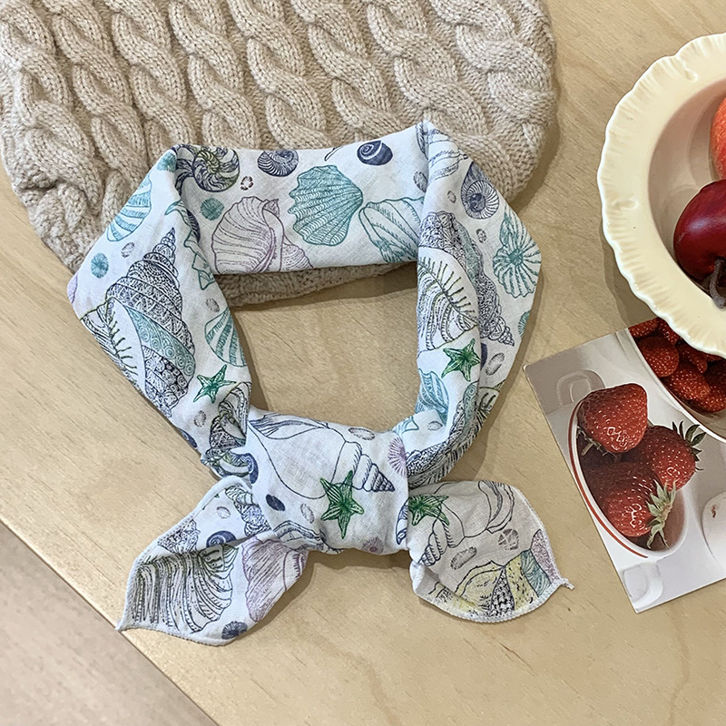 Bufandas de seda de algodón y lino correa de cabello pequeña toalla cuadrada para mujeres primavera y otoño nueva moda coreana bufandas calientes de cuello bufandas