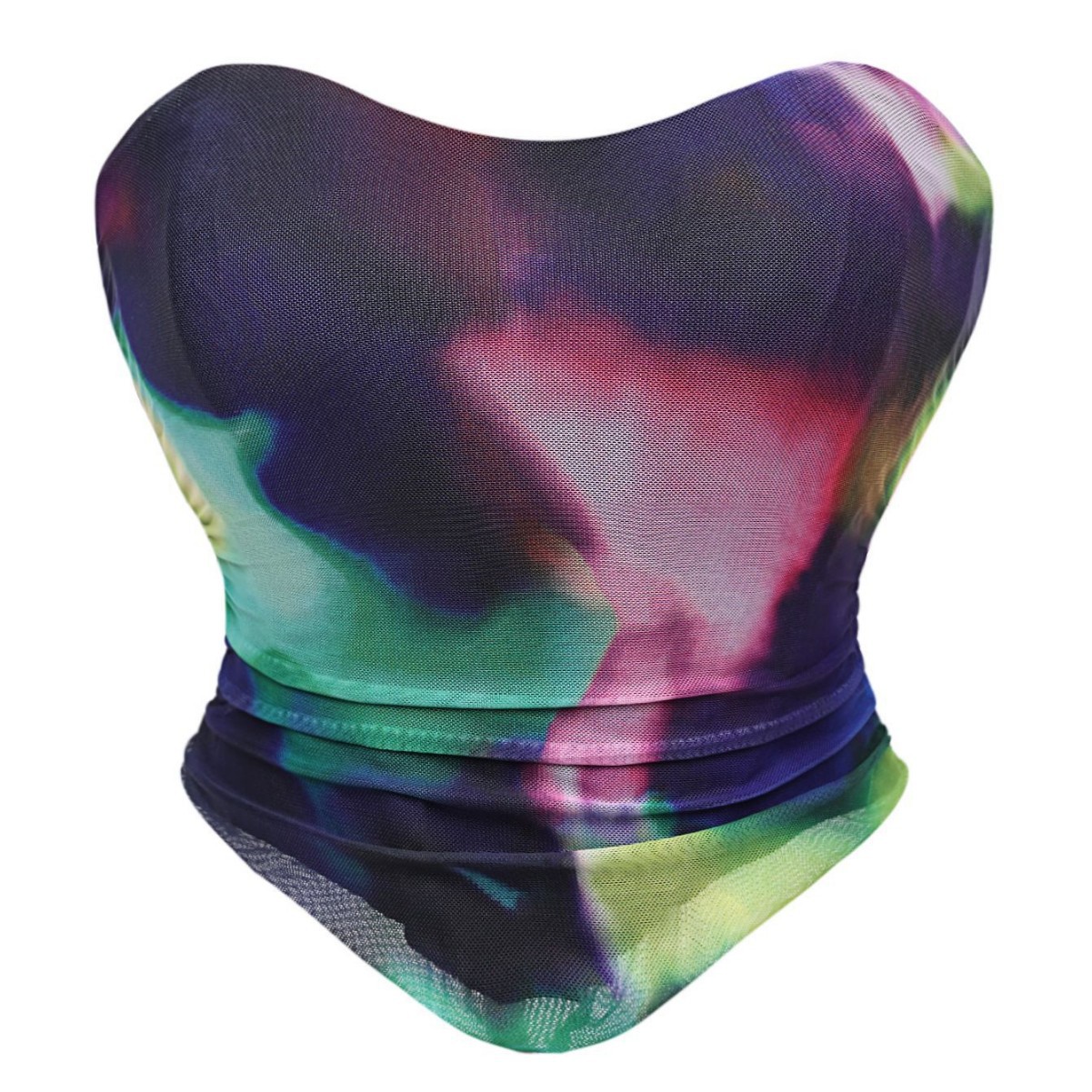 Color brillante, malla transpirable elástica, soporte de pecho sexy sin correa de hombro, chaqueta impresa, suministro transfronterizo Aliexpress