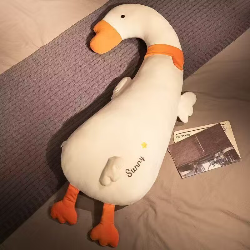 Cute Oversized Leg-Hugging Pillow, Large White Goose Plush Toy, Dinosaur Long Pillow, Unicorn Doll Plush Toy