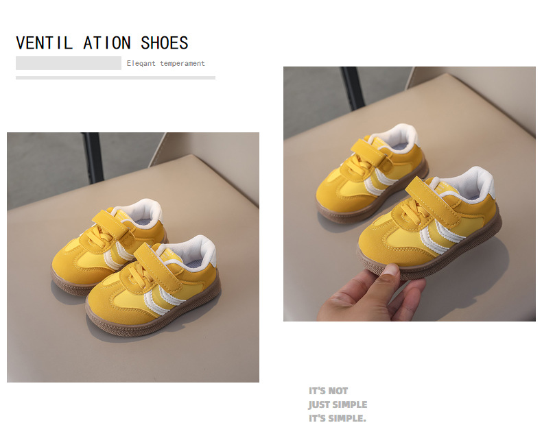 Breathable Retro Kids Sneakers Leather Hook & Loop Casual Shoes_voghion.com
