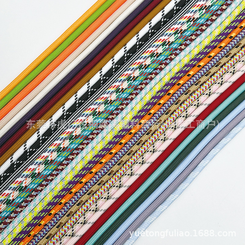 新款6mm彩色涤纶包芯间色圆绳 手机挂绳卫衣腰裤束口鞋绳辅料现货