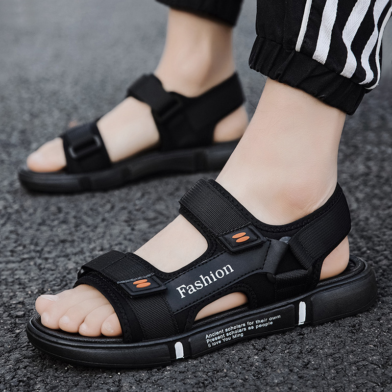 Clearance leak-picking sandals men's summer new mesh beach shoes open toe slip-on casual cool shoes outdoor non-slip resistant
