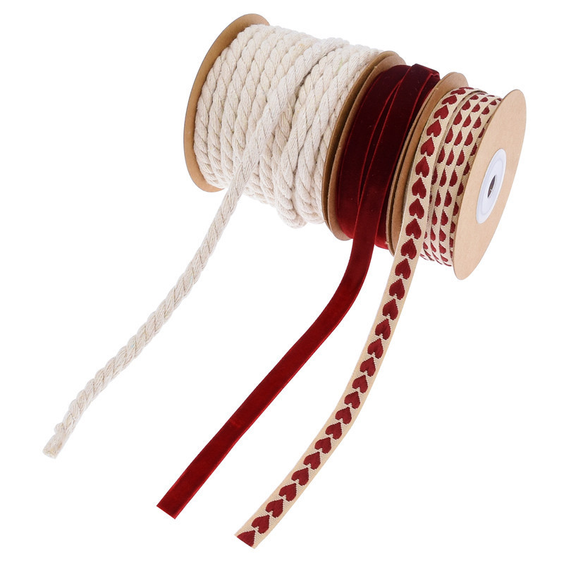 Nuevo conjunto de cinta de boda de San Valentín transfronterizo jacquard cinta de algodón de regalo creativo cinta de cuerda de embalaje
