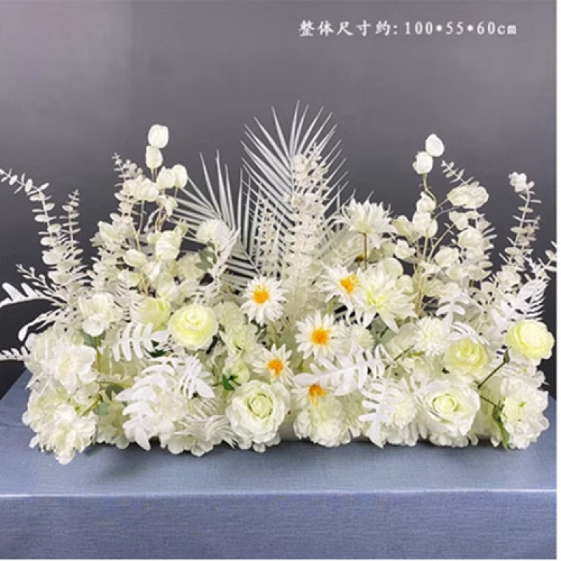 婚庆地排花仿真花婚礼布置成品道具新款订婚装饰迎宾路引摆件花排|undefined