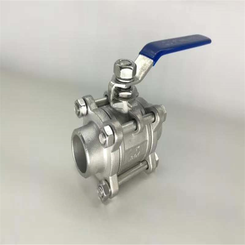 1-1/4寸 304不锈钢三片式全通径对焊球阀 3PCQ61F-40R