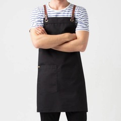 Custom Logo Cross-border Printed Waterproof Apron with Oil-Proof Design, Home Kitchen Workwear with Thick Apron