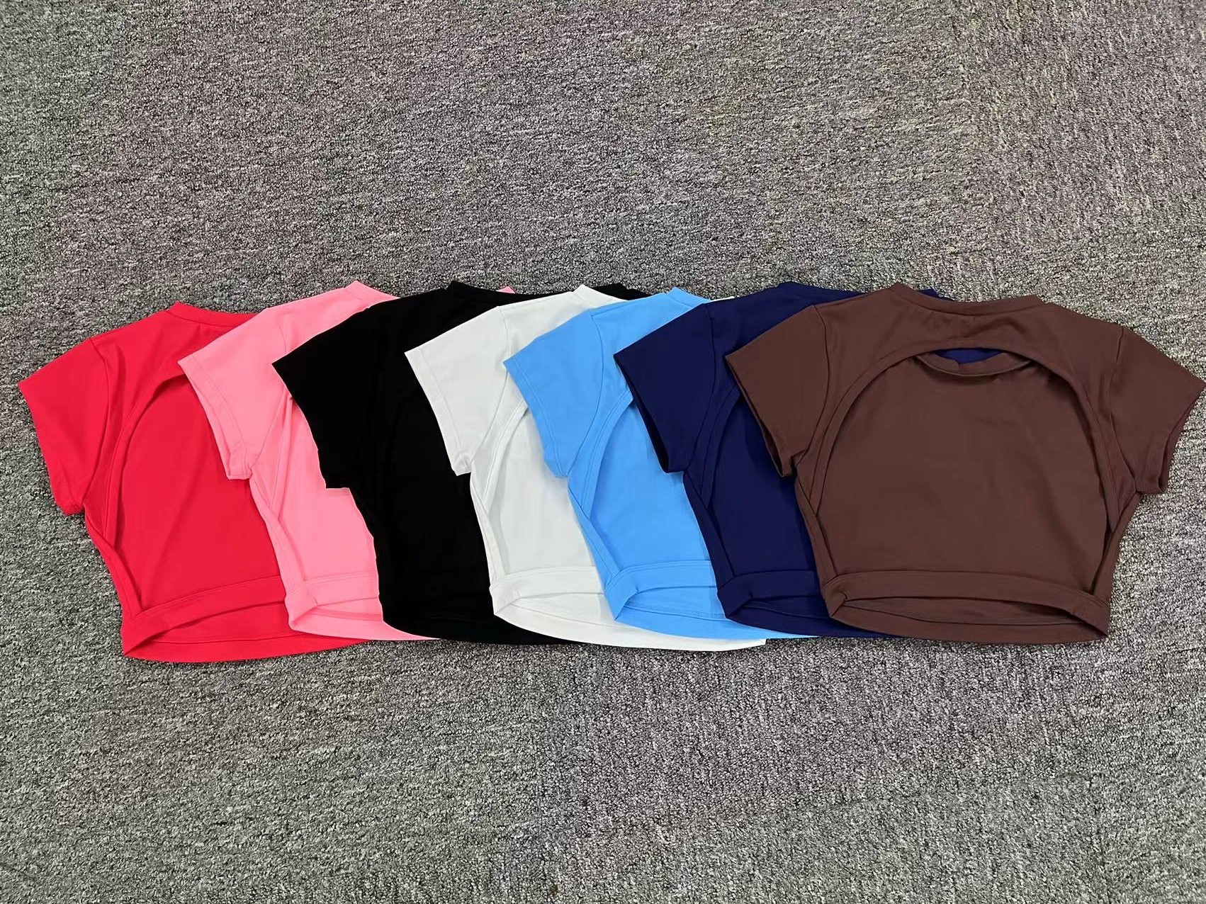 Sports Solid Color Active Tops Nylon Cotton Blend T-shirt Activewear display picture 34